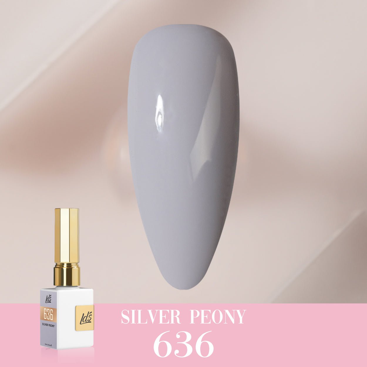 LDS Color Craze Gel Nail Polish - 636 Silver Peony - 0.5oz - DTK Nail Supply