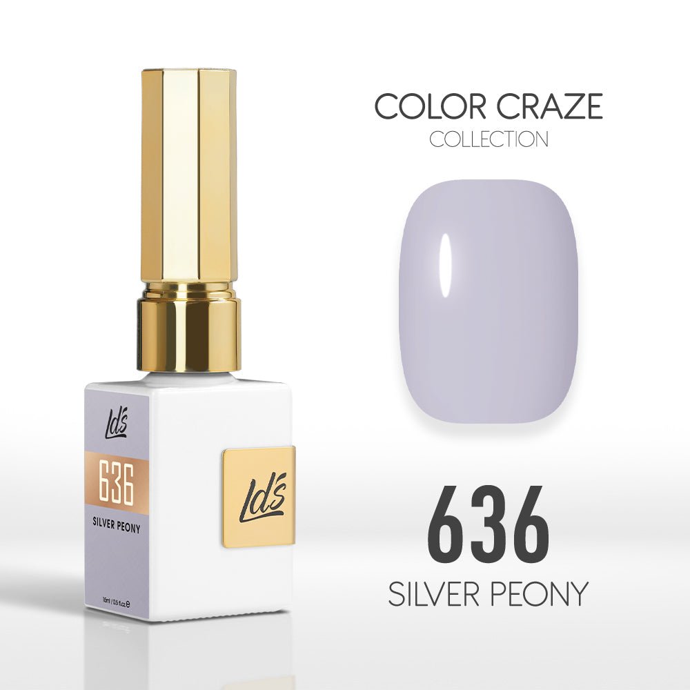 LDS Color Craze Gel Nail Polish - 636 Silver Peony - 0.5oz - DTK Nail Supply