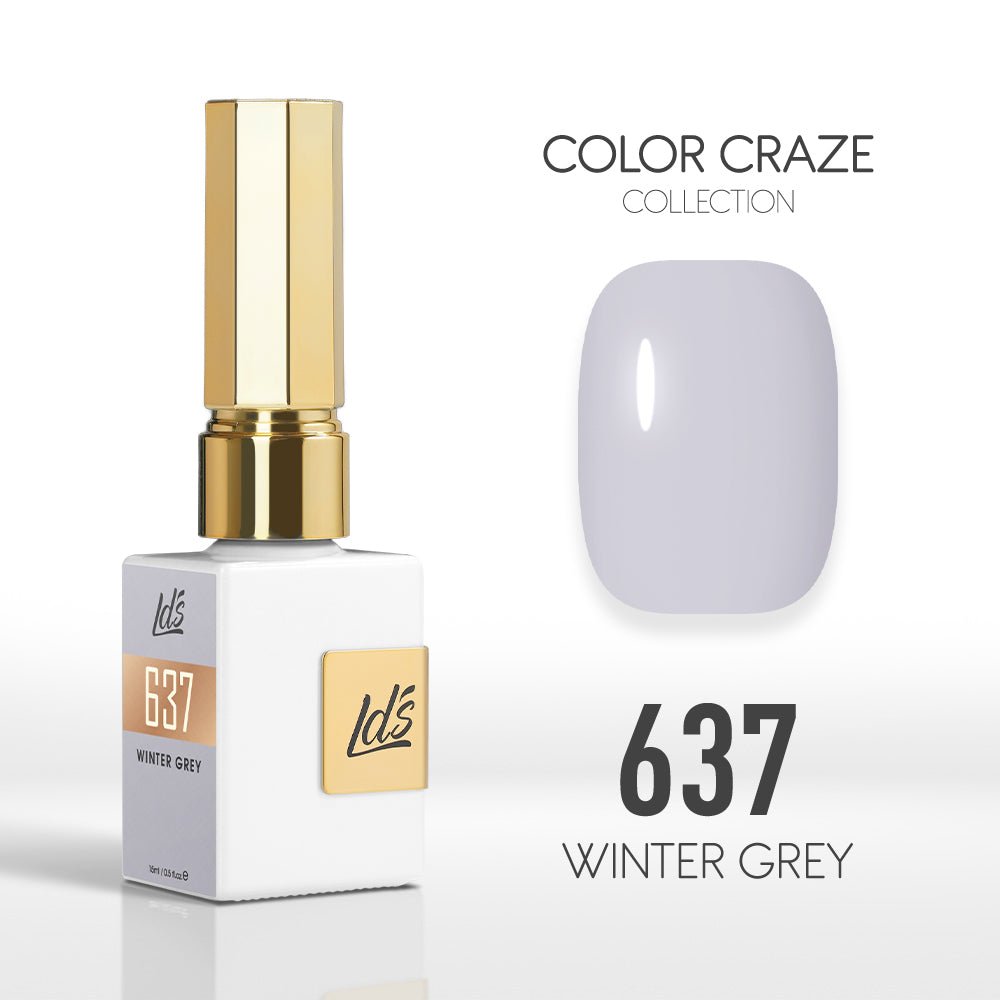 LDS Color Craze Gel Nail Polish - 637 Winter Grey - 0.5oz - DTK Nail Supply