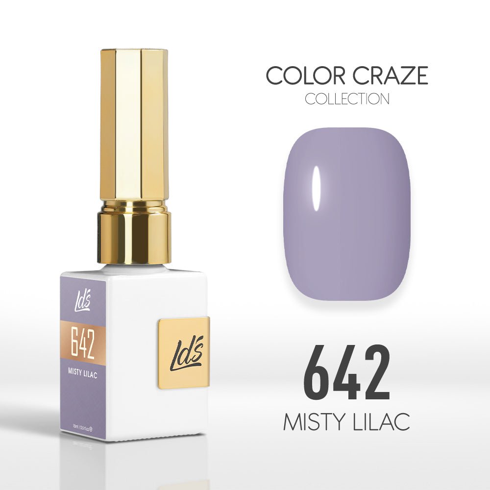 LDS Color Craze Gel Nail Polish - 642 Misty Lilac - 0.5oz - DTK Nail Supply