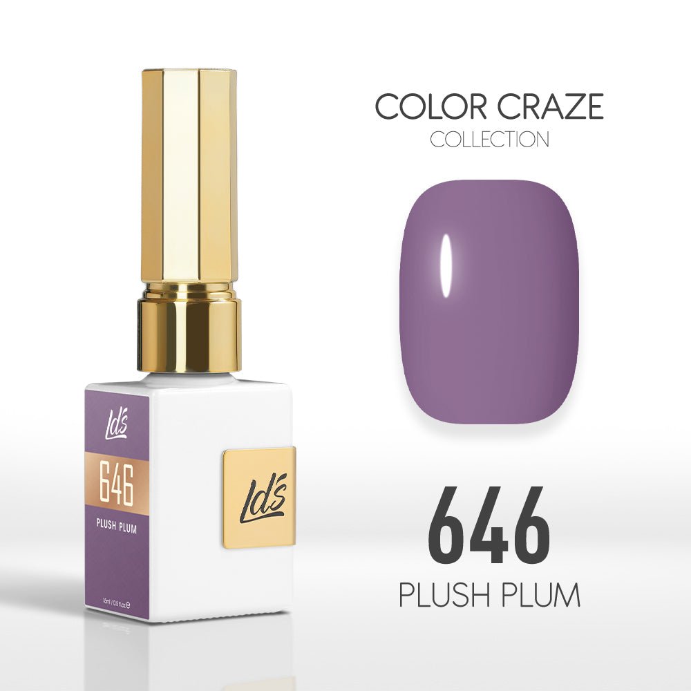LDS Color Craze Gel Nail Polish - 646 Plush Plum - 0.5oz - DTK Nail Supply
