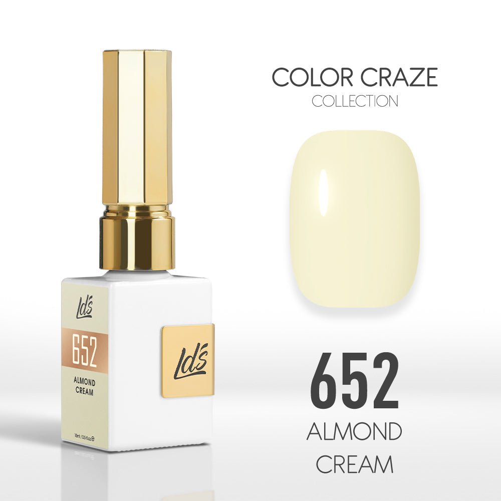 LDS Color Craze Gel Nail Polish - 652 Almond Cream - 0.5oz - DTK Nail Supply