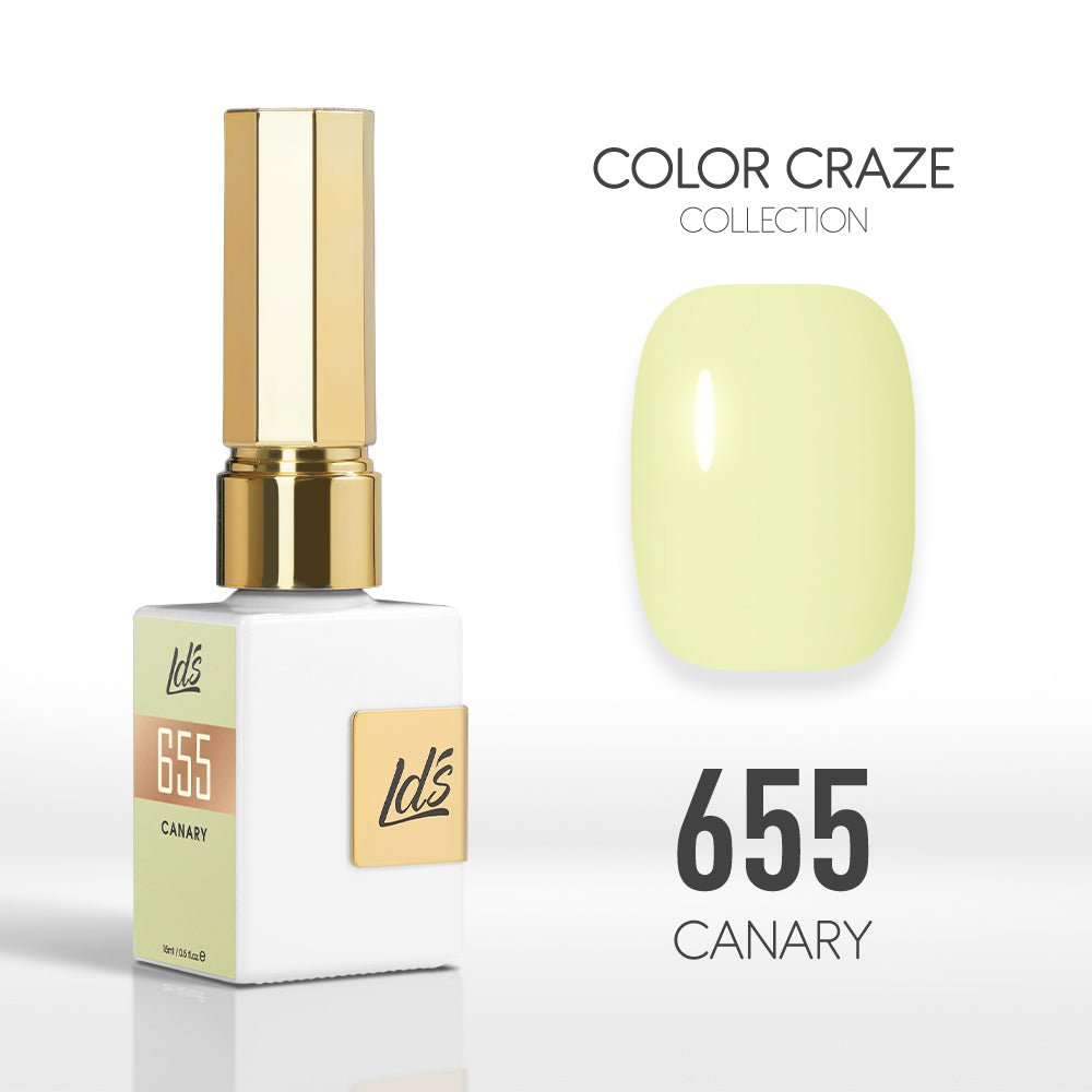 LDS Color Craze Gel Nail Polish - 655 Canary - 0.5oz - DTK Nail Supply