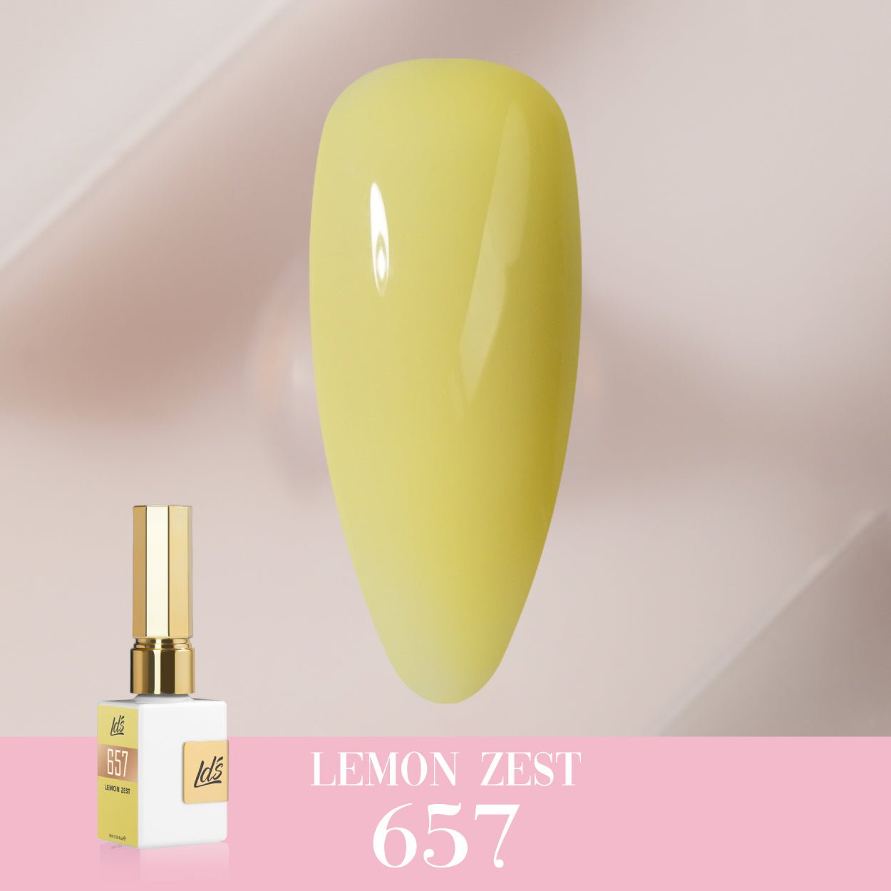 LDS Color Craze Gel Nail Polish - 657 Lemon Zest - 0.5oz - DTK Nail Supply