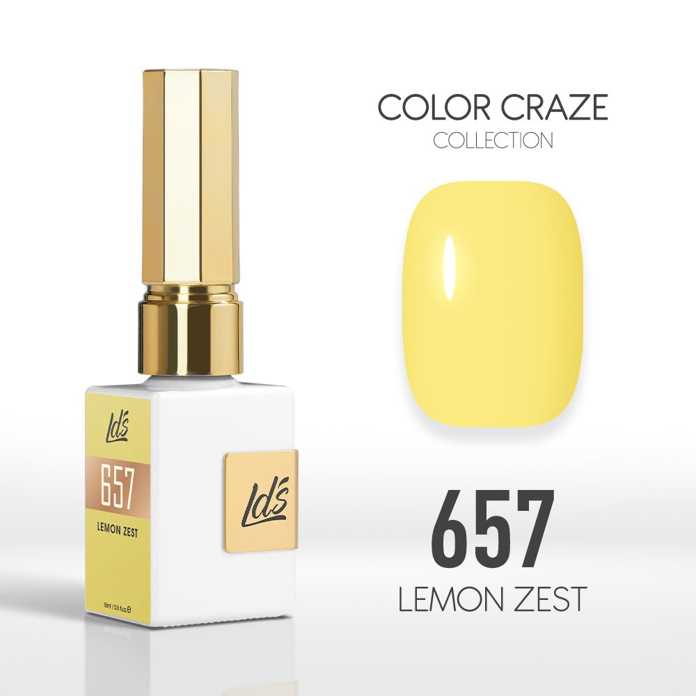 LDS Color Craze Gel Nail Polish - 657 Lemon Zest - 0.5oz - DTK Nail Supply