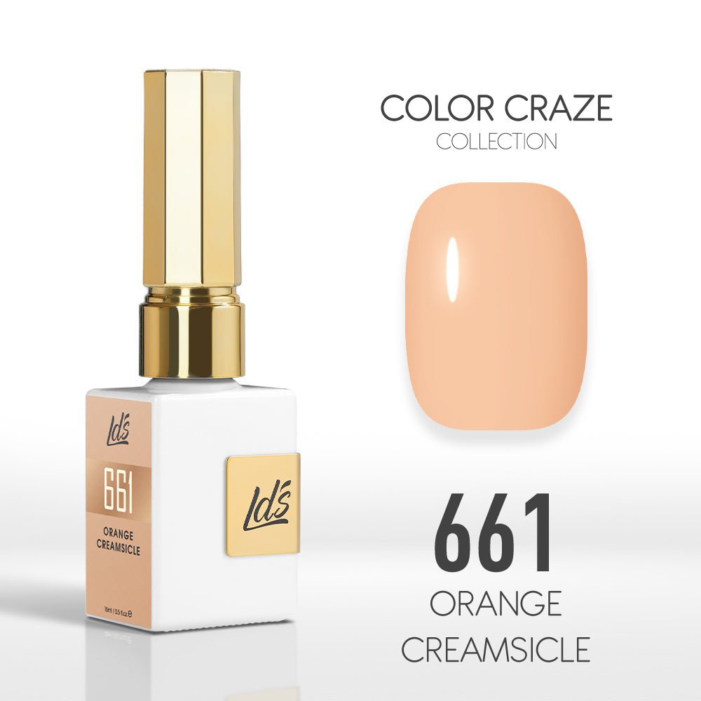LDS Color Craze Gel Nail Polish - 661 Orange Creamsicle - 0.5oz - DTK Nail Supply