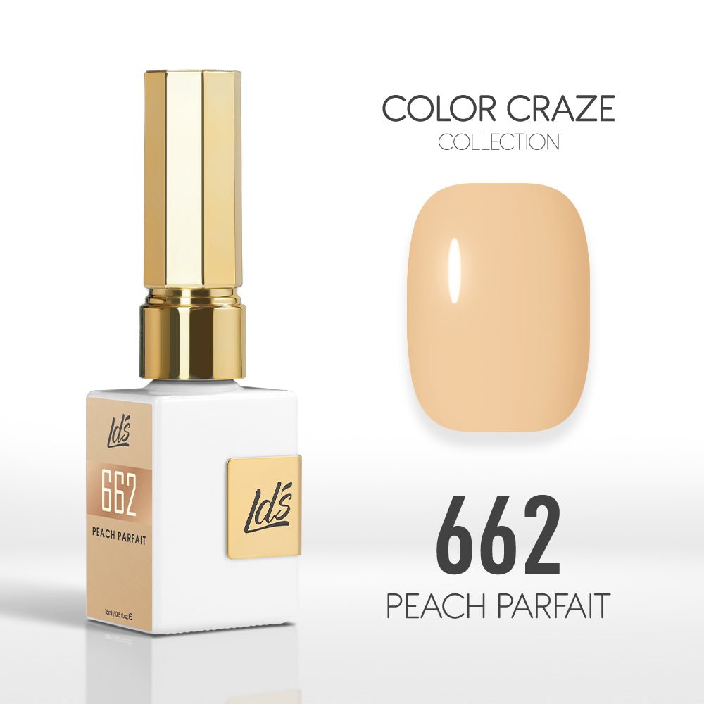LDS Color Craze Gel Nail Polish - 662 Peach Parfait - 0.5oz - DTK Nail Supply