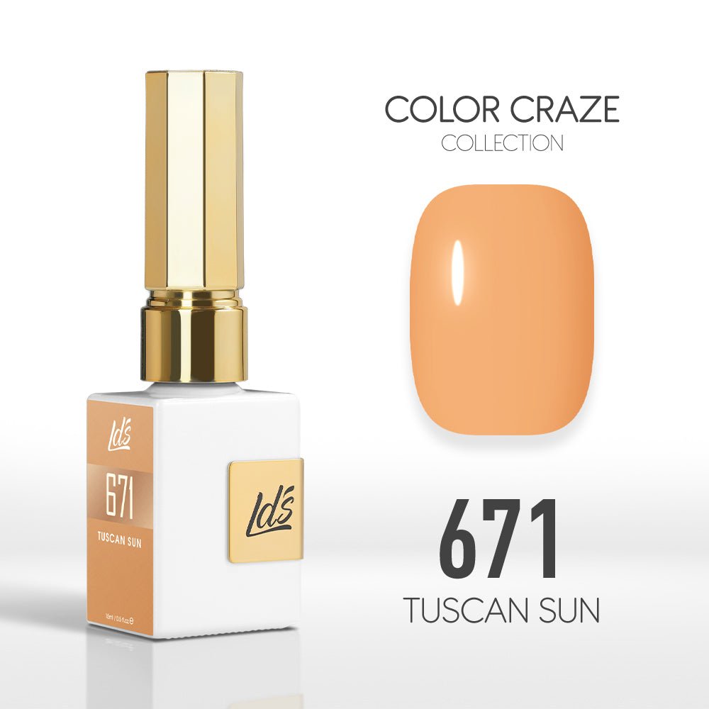 LDS Color Craze Gel Nail Polish - 671 Tuscan Sun - 0.5oz - DTK Nail Supply
