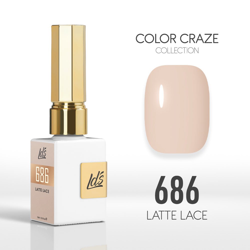 LDS Color Craze Gel Nail Polish - 686 Latte Lace - 0.5oz - DTK Nail Supply