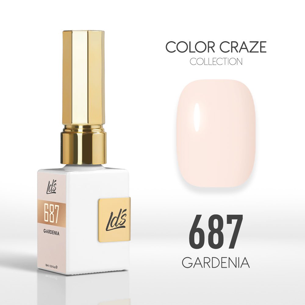 LDS Color Craze Gel Nail Polish - 687 Gardenia - 0.5oz - DTK Nail Supply
