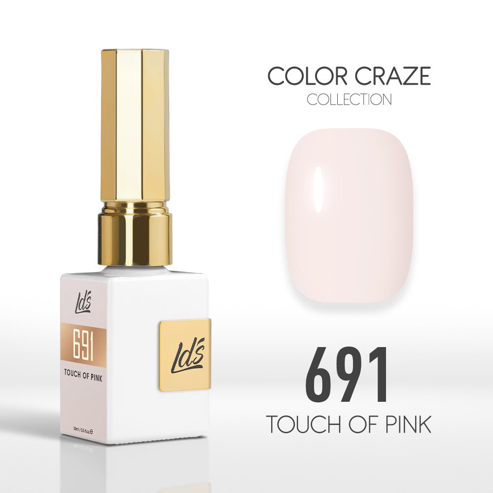 LDS Color Craze Gel Nail Polish - 691 Touch of Pink - 0.5oz - DTK Nail Supply