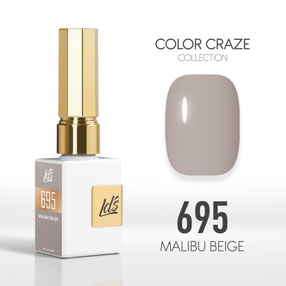LDS Color Craze Gel Nail Polish - 695 Malibu Beige - 0.5oz - DTK Nail Supply