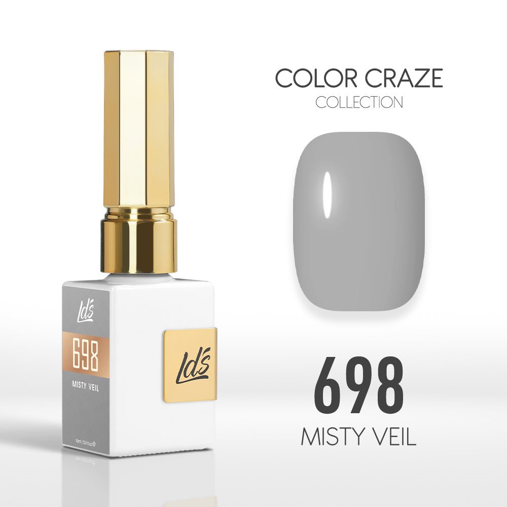 LDS Color Craze Gel Nail Polish - 698 Misty Veil - 0.5oz - DTK Nail Supply