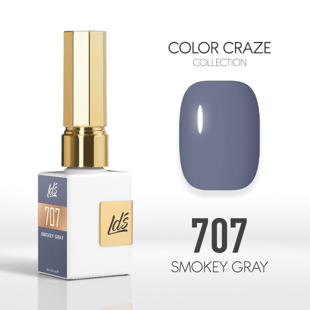 LDS Color Craze Gel Nail Polish - 707 Smokey Gray - 0.5oz - DTK Nail Supply