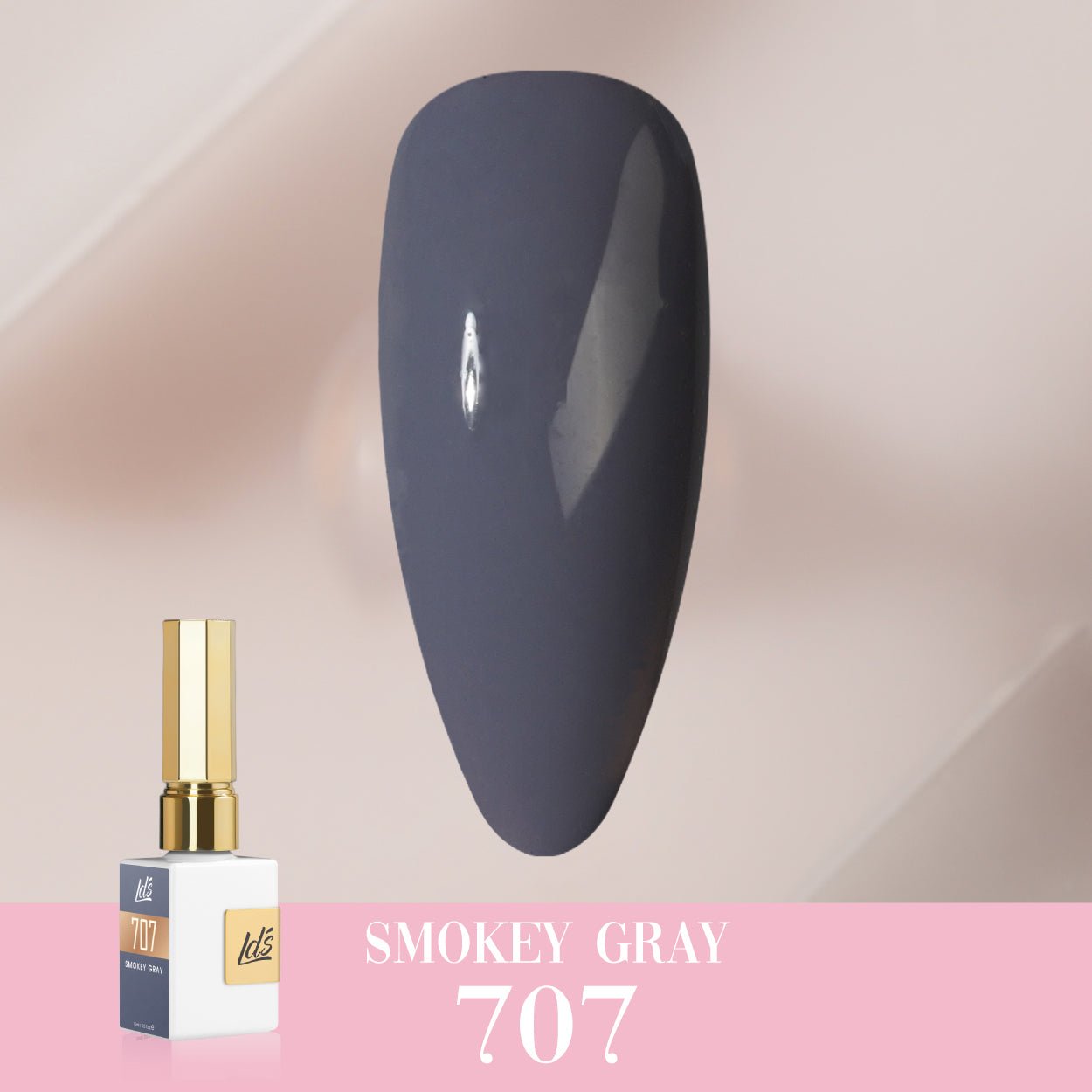 LDS Color Craze Gel Nail Polish - 707 Smokey Gray - 0.5oz - DTK Nail Supply