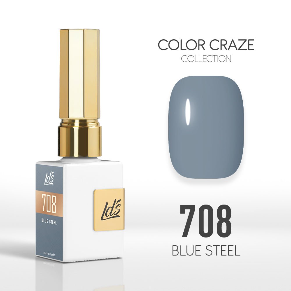 LDS Color Craze Gel Nail Polish - 708 Blue Steel - 0.5oz - DTK Nail Supply