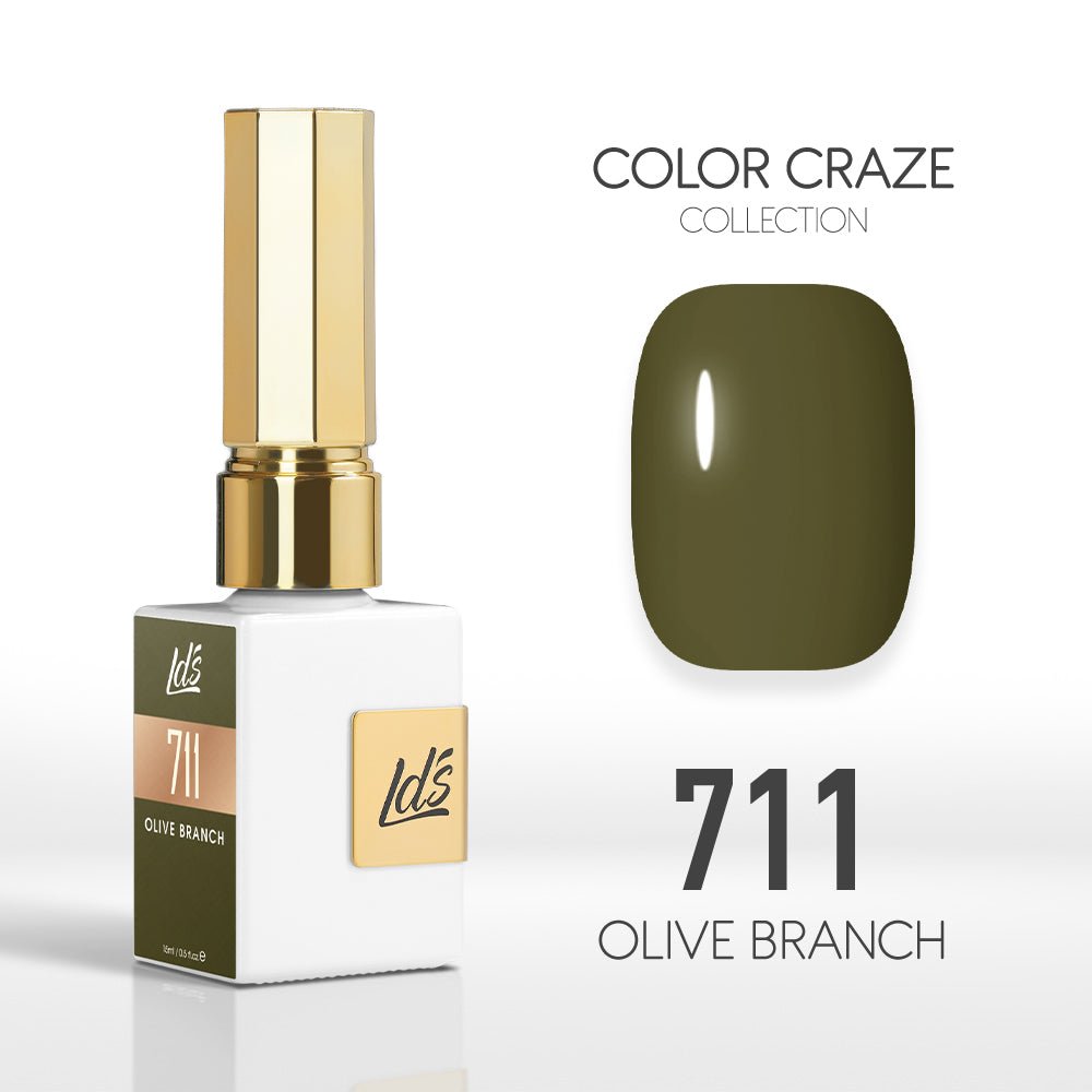 LDS Color Craze Gel Nail Polish - 711 Olive Branch - 0.5oz - DTK Nail Supply