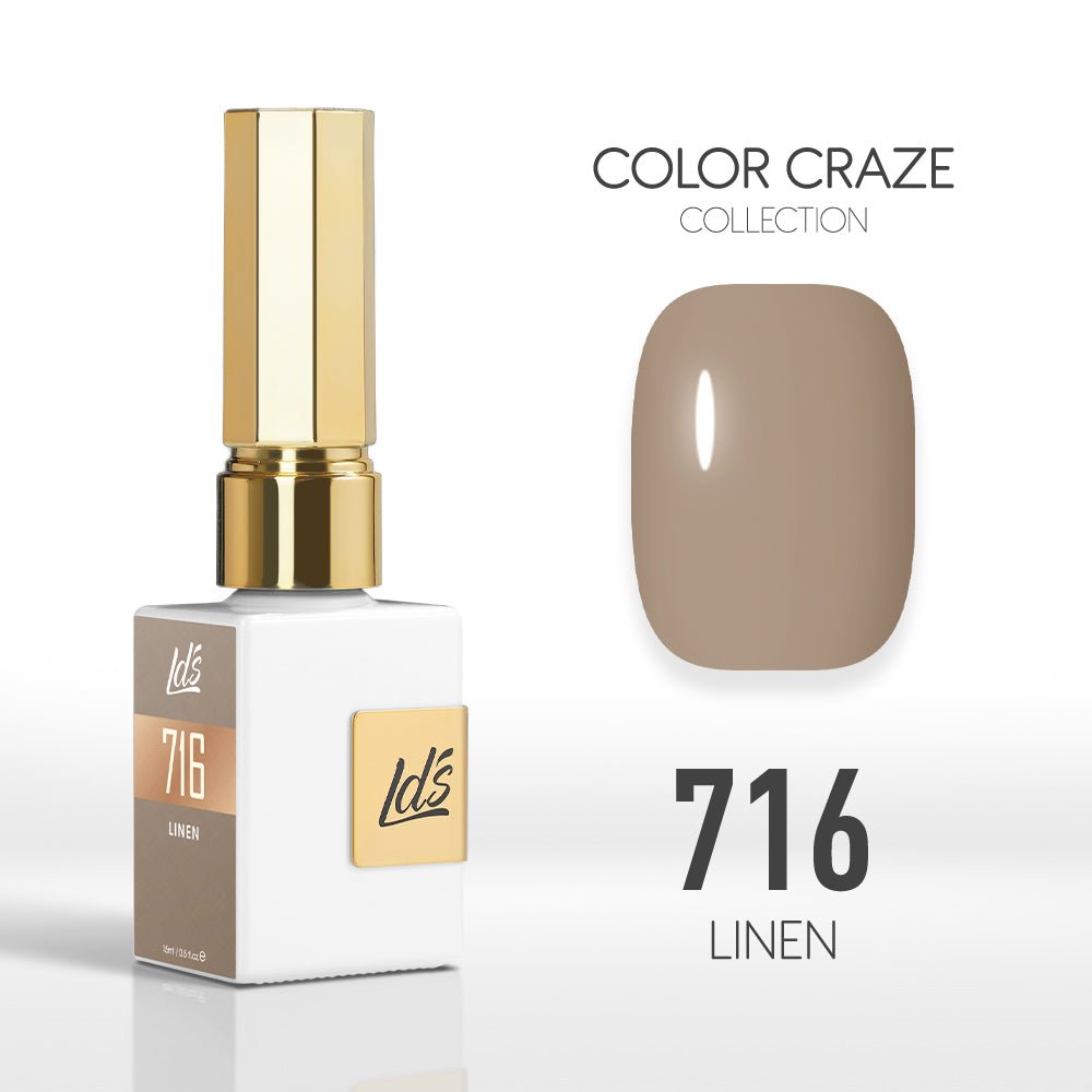 LDS Color Craze Gel Nail Polish - 716 Linen - 0.5oz - DTK Nail Supply
