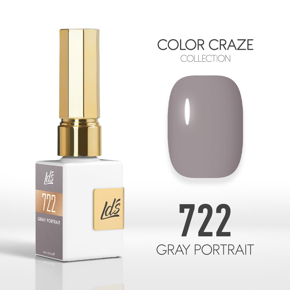 LDS Color Craze Gel Nail Polish - 722 Gray Portrait - 0.5oz - DTK Nail Supply