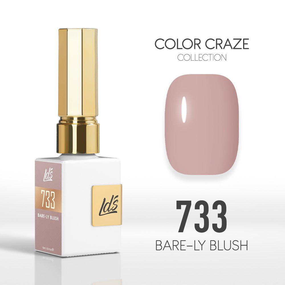 LDS Color Craze Gel Nail Polish - 733 Bare - ly Blush - 0.5oz - DTK Nail Supply