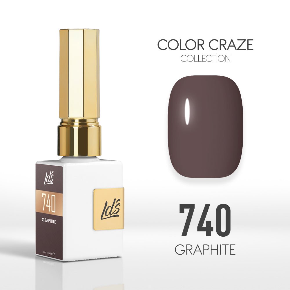 LDS Color Craze Gel Nail Polish - 740 Graphite - 0.5oz - DTK Nail Supply