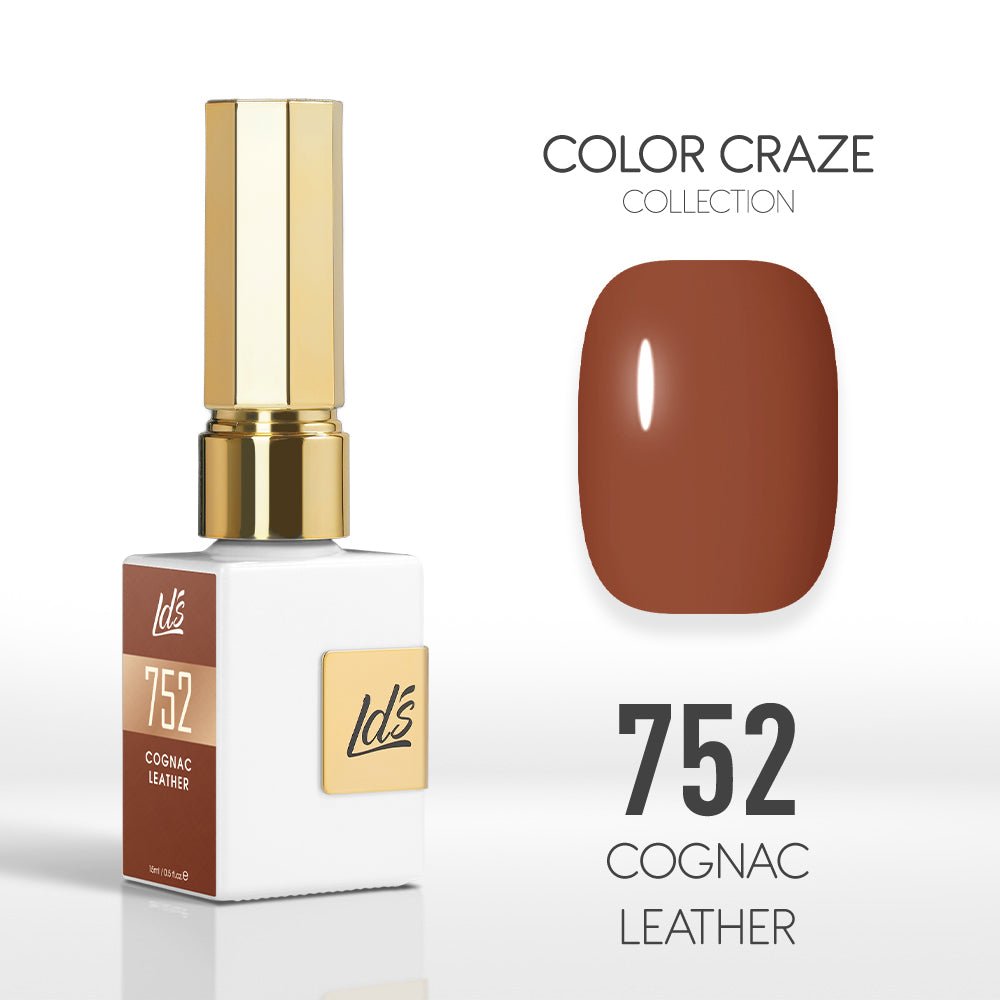LDS Color Craze Gel Nail Polish - 752 Cognac Leather - 0.5oz - DTK Nail Supply