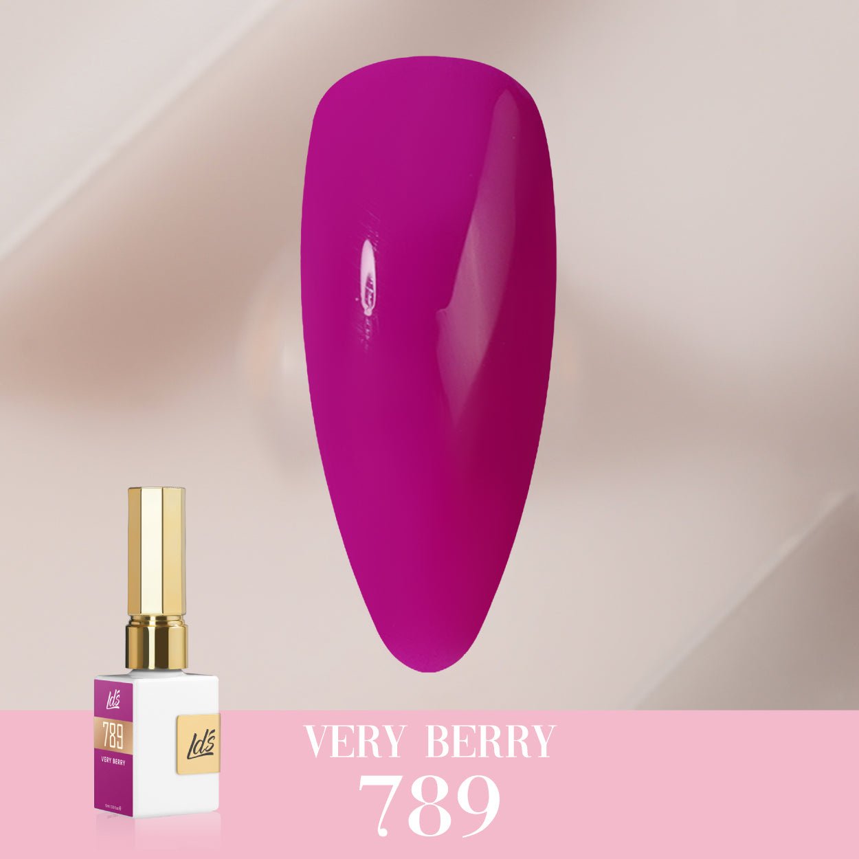 LDS Color Craze Gel Nail Polish - 789 Very Berry - 0.5oz - DTK Nail Supply