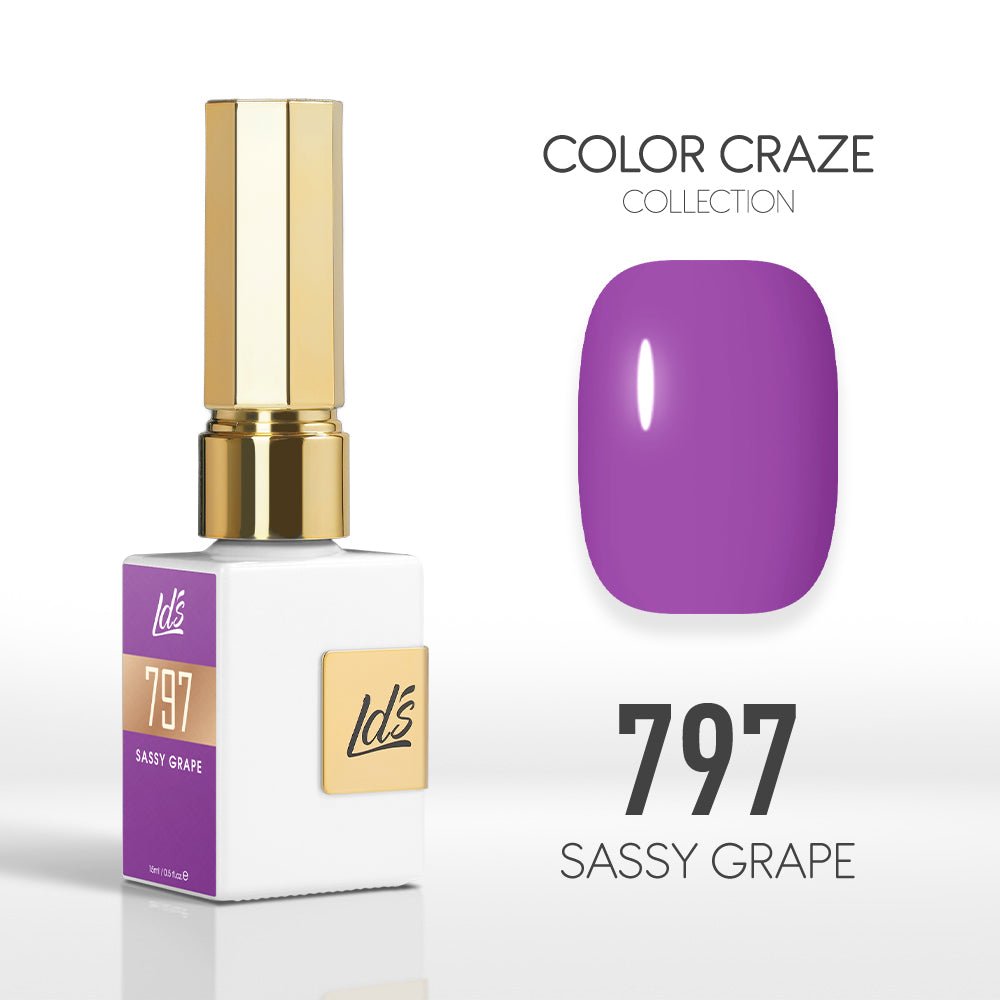 LDS Color Craze Gel Nail Polish - 797 Sassy Grape - 0.5oz - DTK Nail Supply