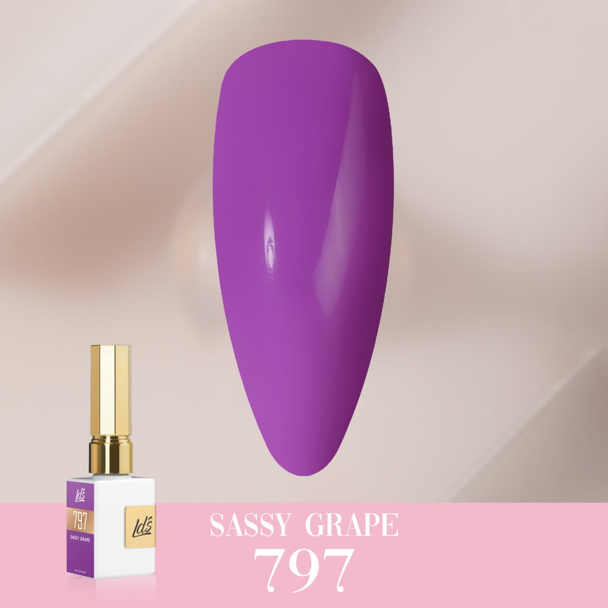 LDS Color Craze Gel Nail Polish - 797 Sassy Grape - 0.5oz - DTK Nail Supply