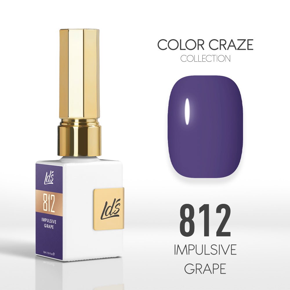 LDS Color Craze Gel Nail Polish - 812 Impulsive Grape - 0.5oz - DTK Nail Supply