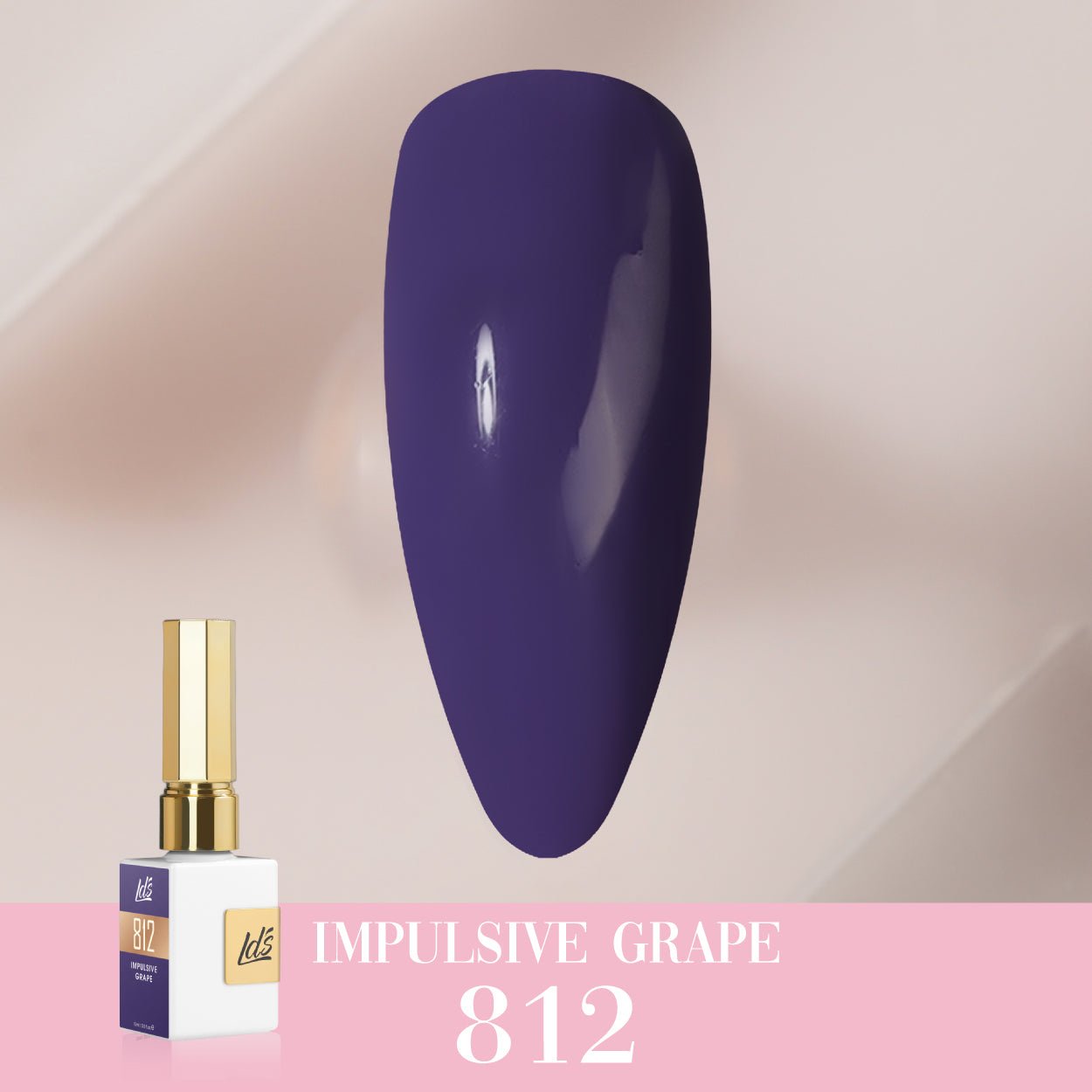 LDS Color Craze Gel Nail Polish - 812 Impulsive Grape - 0.5oz - DTK Nail Supply