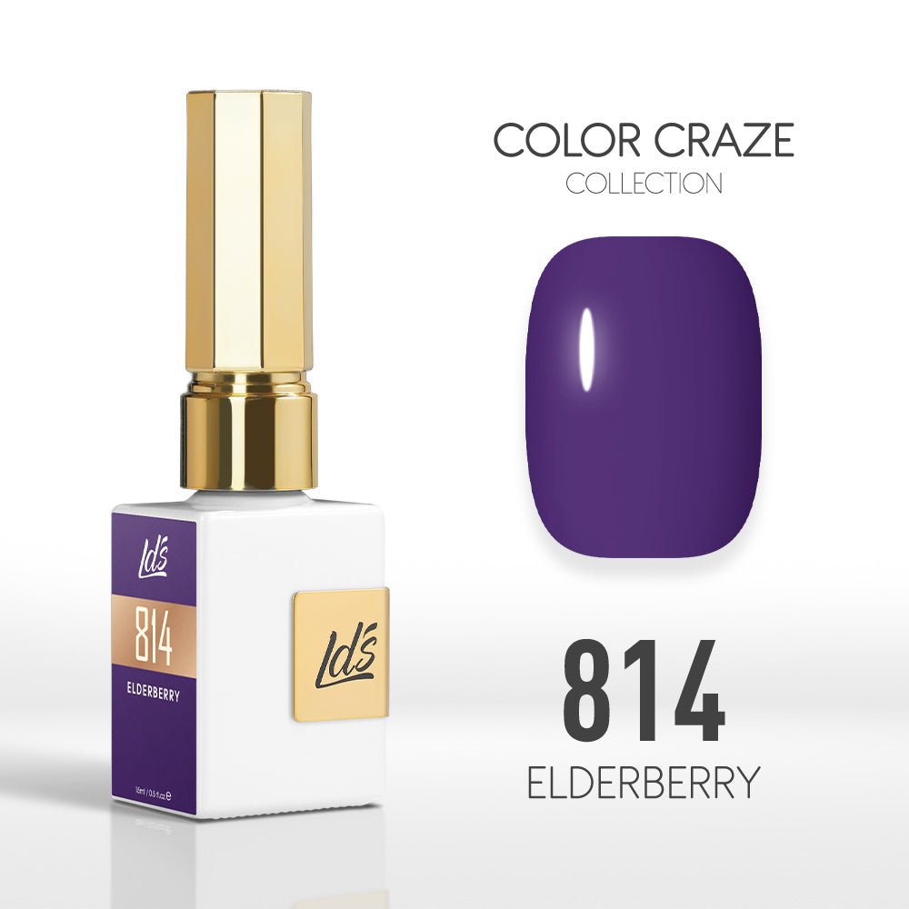 LDS Color Craze Gel Nail Polish - 814 Elderberry - 0.5oz - DTK Nail Supply
