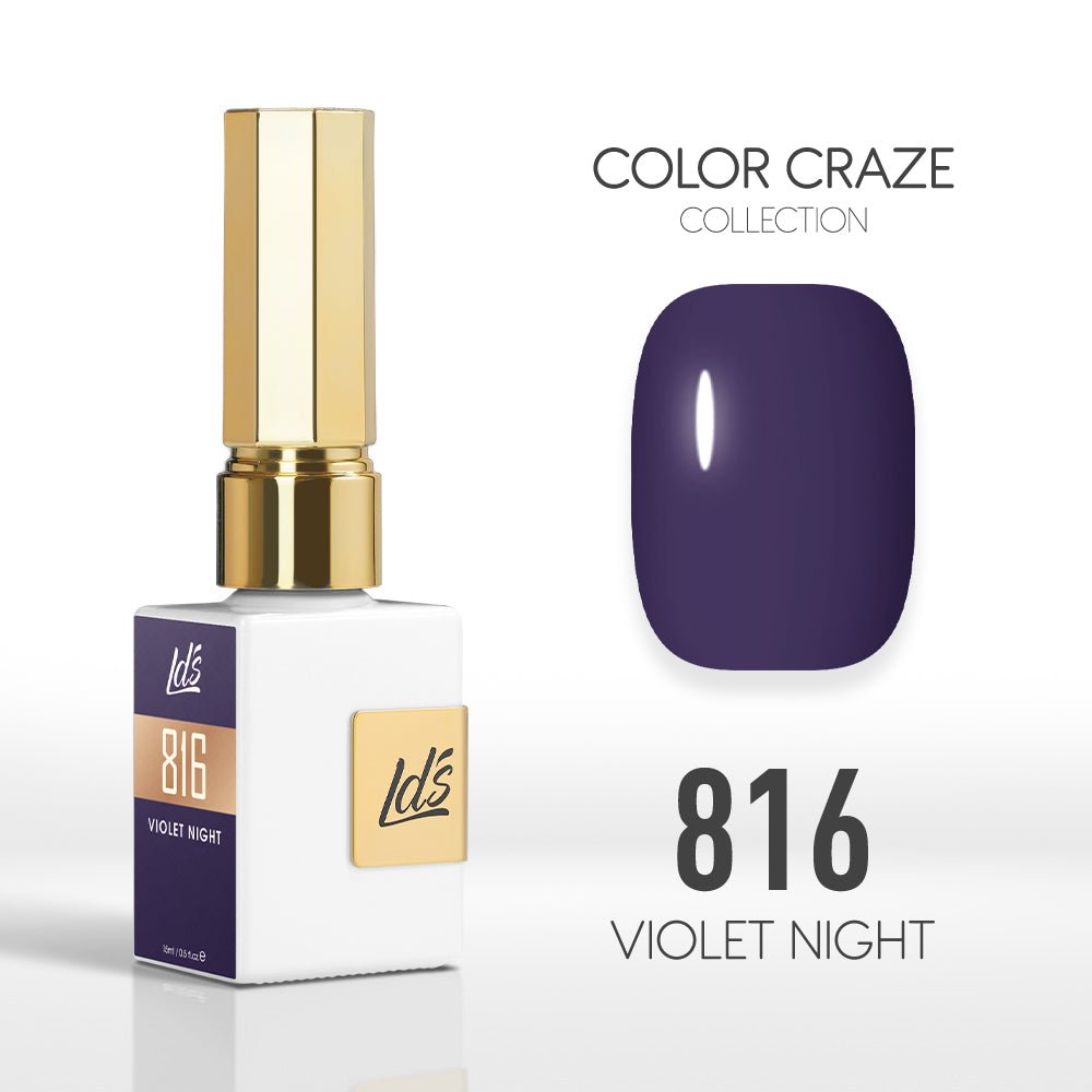 LDS Color Craze Gel Nail Polish - 816 Violet Night - 0.5oz - DTK Nail Supply