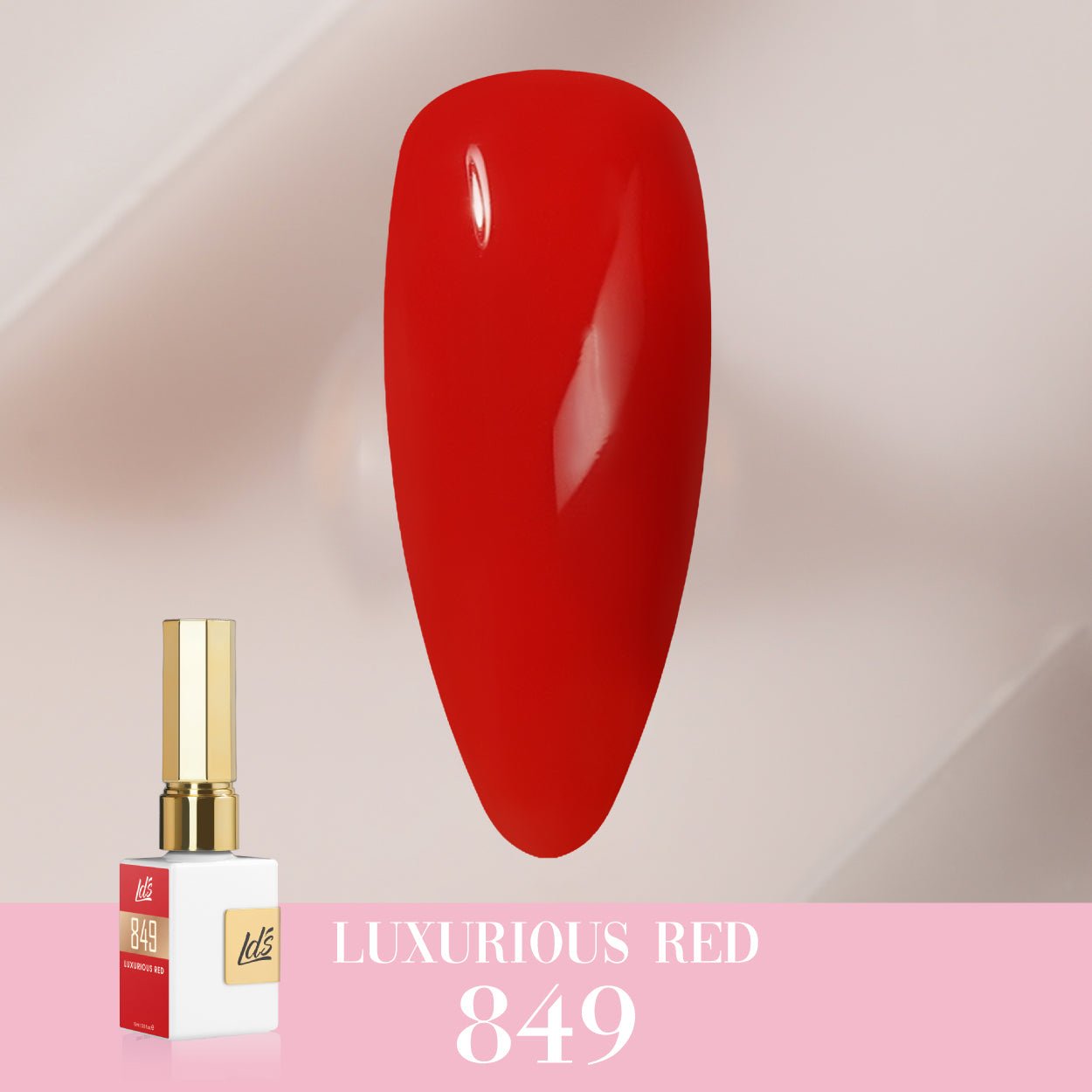 LDS Color Craze Gel Nail Polish - 849 Luxurious Red - 0.5oz - DTK Nail Supply