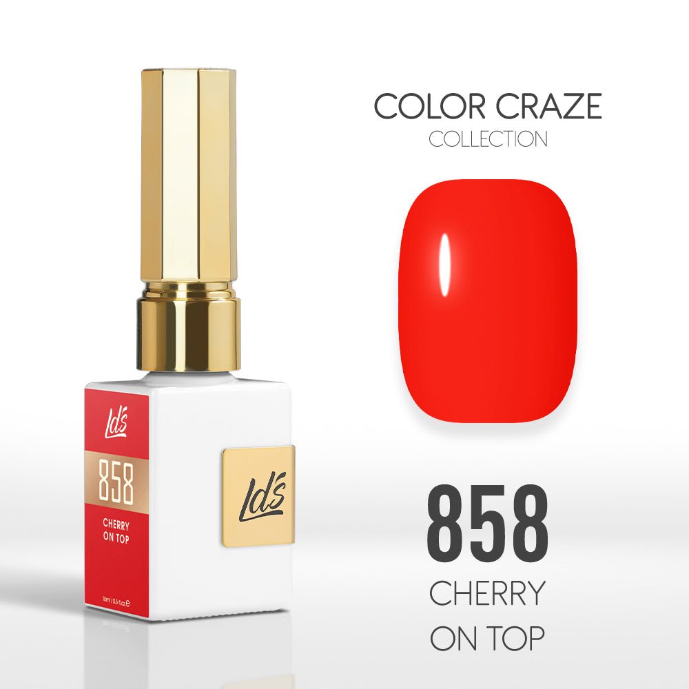 LDS Color Craze Gel Nail Polish - 858 Cherry on Top - 0.5oz - DTK Nail Supply