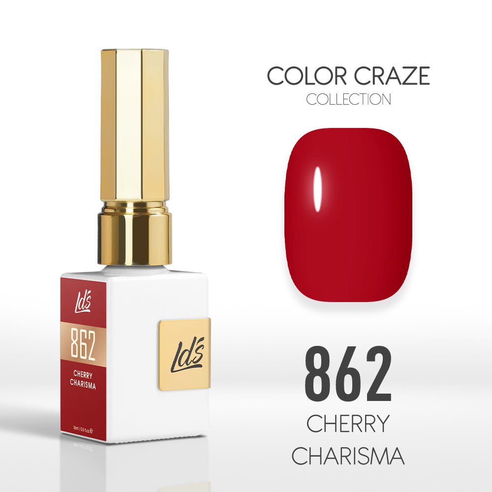 LDS Color Craze Gel Nail Polish - 862 Cherry Charisma - 0.5oz - DTK Nail Supply