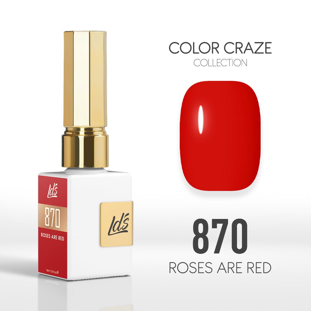 LDS Color Craze Gel Nail Polish - 870 Roses are Red - 0.5oz - DTK Nail Supply