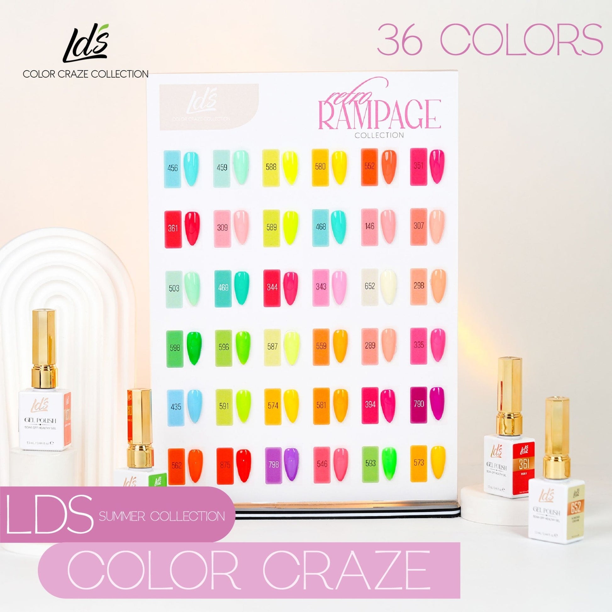 LDS Color Craze Gel Nail Polish - 875 Bossa Nova - 0.5oz - DTK Nail Supply