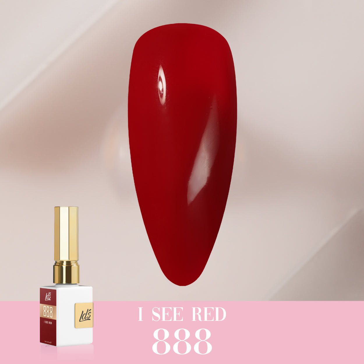 LDS Color Craze Gel Nail Polish - 888 I See Red - 0.5oz - DTK Nail Supply