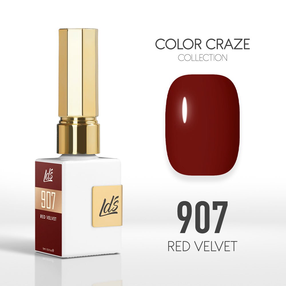 LDS Color Craze Gel Nail Polish - 907 Red Velvet - 0.5oz - DTK Nail Supply