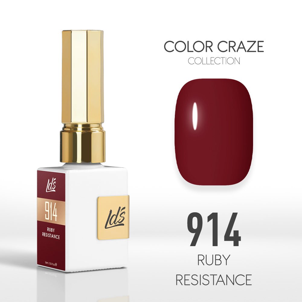 LDS Color Craze Gel Nail Polish - 914 Ruby Resistance - 0.5oz - DTK Nail Supply