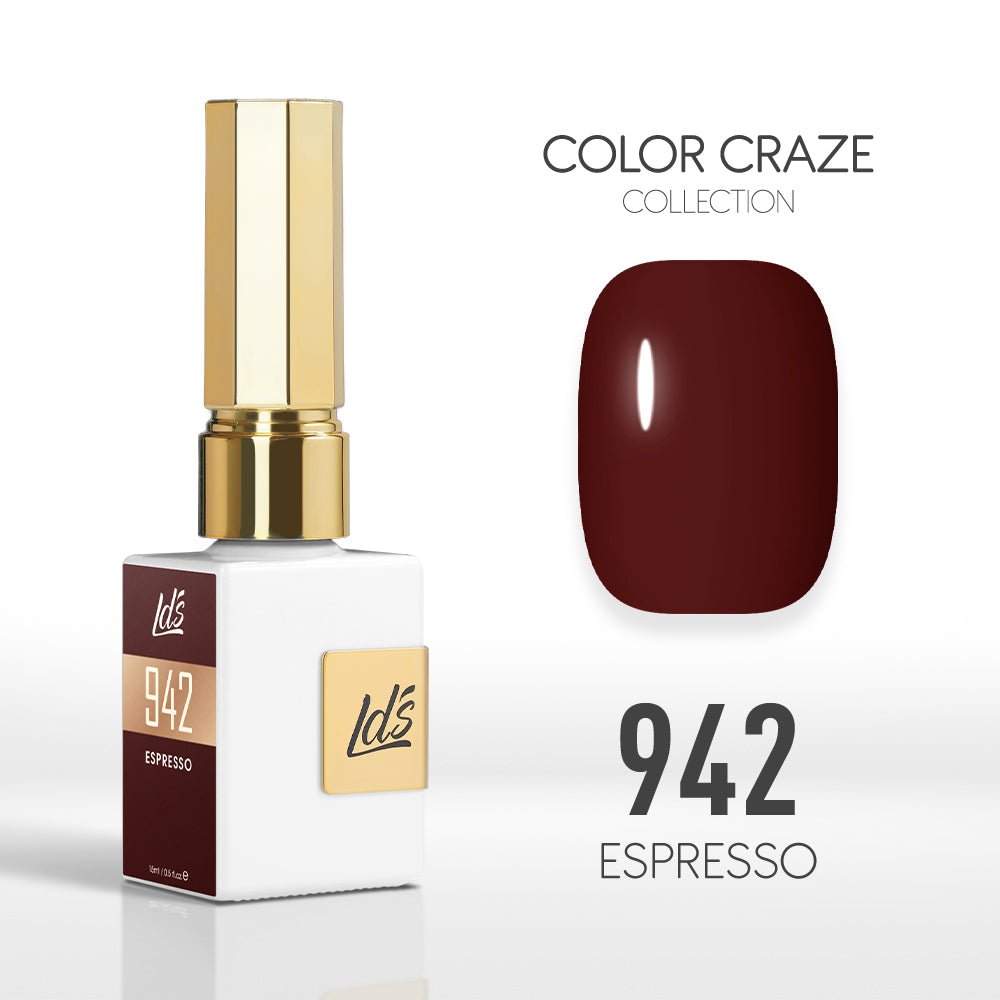 LDS Color Craze Gel Nail Polish - 942 Espresso - 0.5oz - DTK Nail Supply