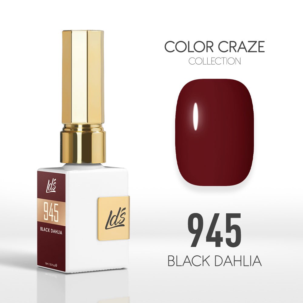 LDS Color Craze Gel Nail Polish - 945 Black Dahlia - 0.5oz - DTK Nail Supply