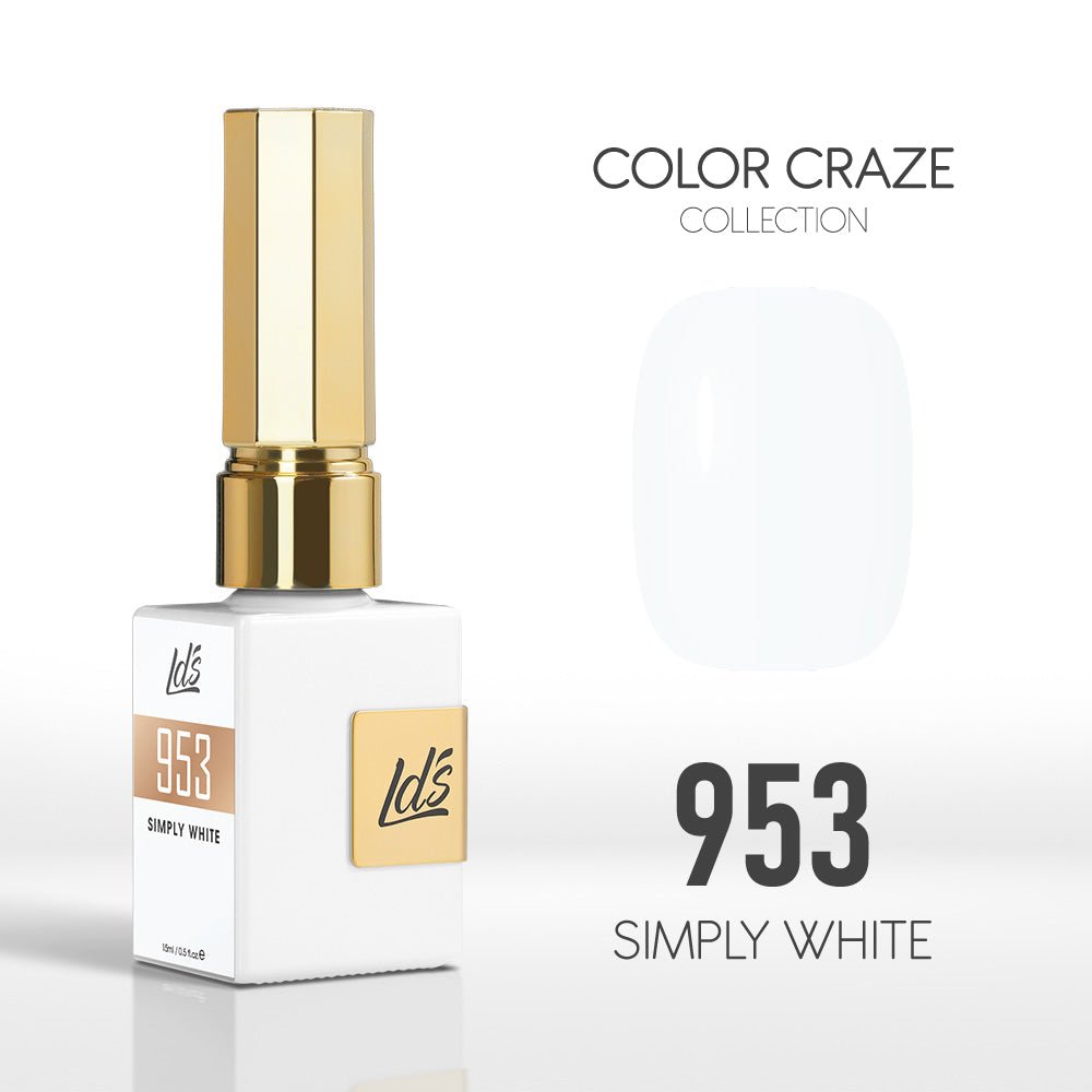 LDS Color Craze Gel Nail Polish - 953 Simply White - 0.5oz - DTK Nail Supply