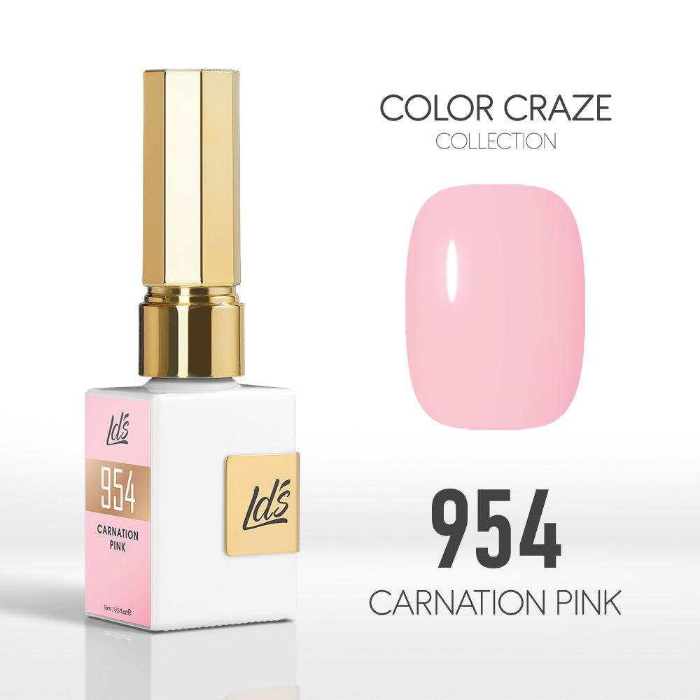 LDS Color Craze Gel Nail Polish - 954 Carnation Pink - 0.5oz - DTK Nail Supply