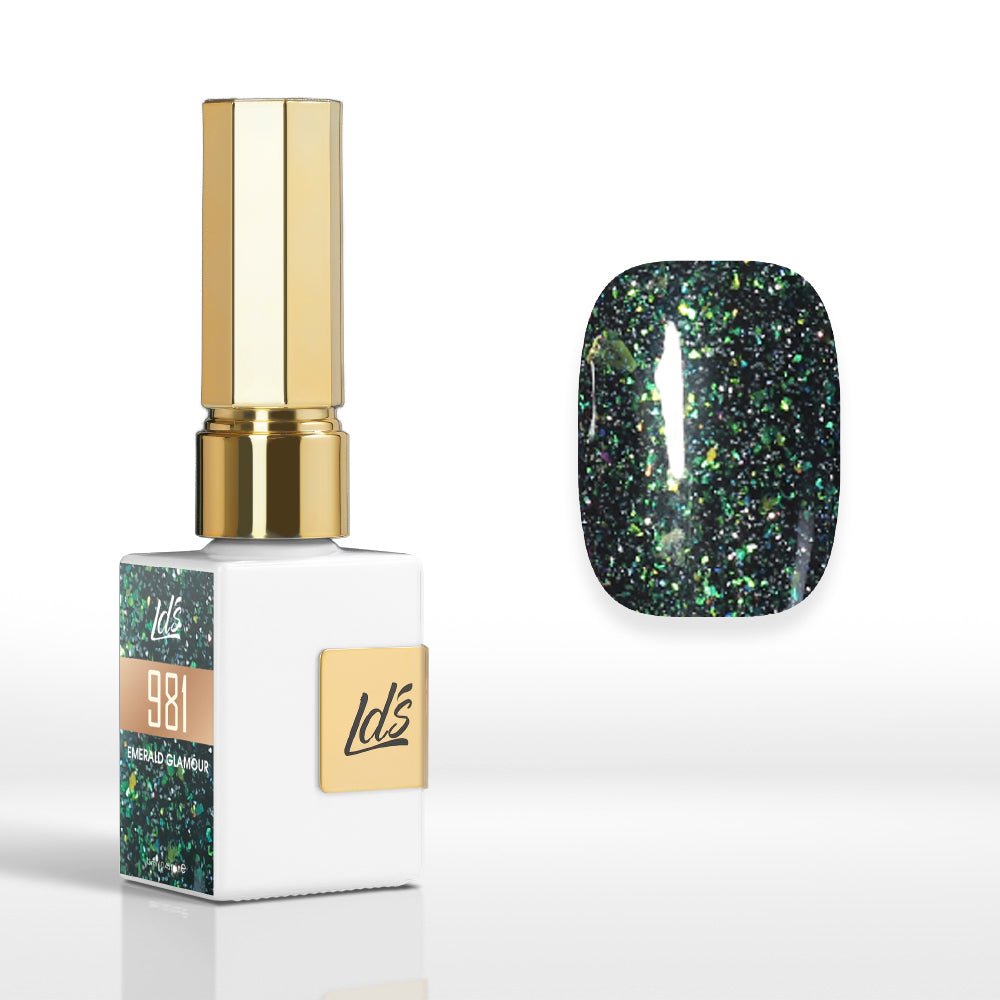 LDS Color Craze Gel Nail Polish - 981 Emerald Glamour - 0.5oz - DTK Nail Supply