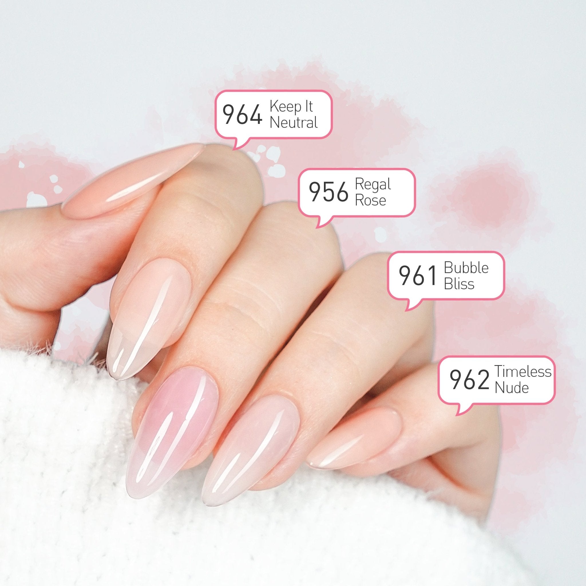 LDS Color Craze Gel Nail Polish - Set 12 Colors - Softly Sheer Collection (no sample display) - DTK Nail Supply