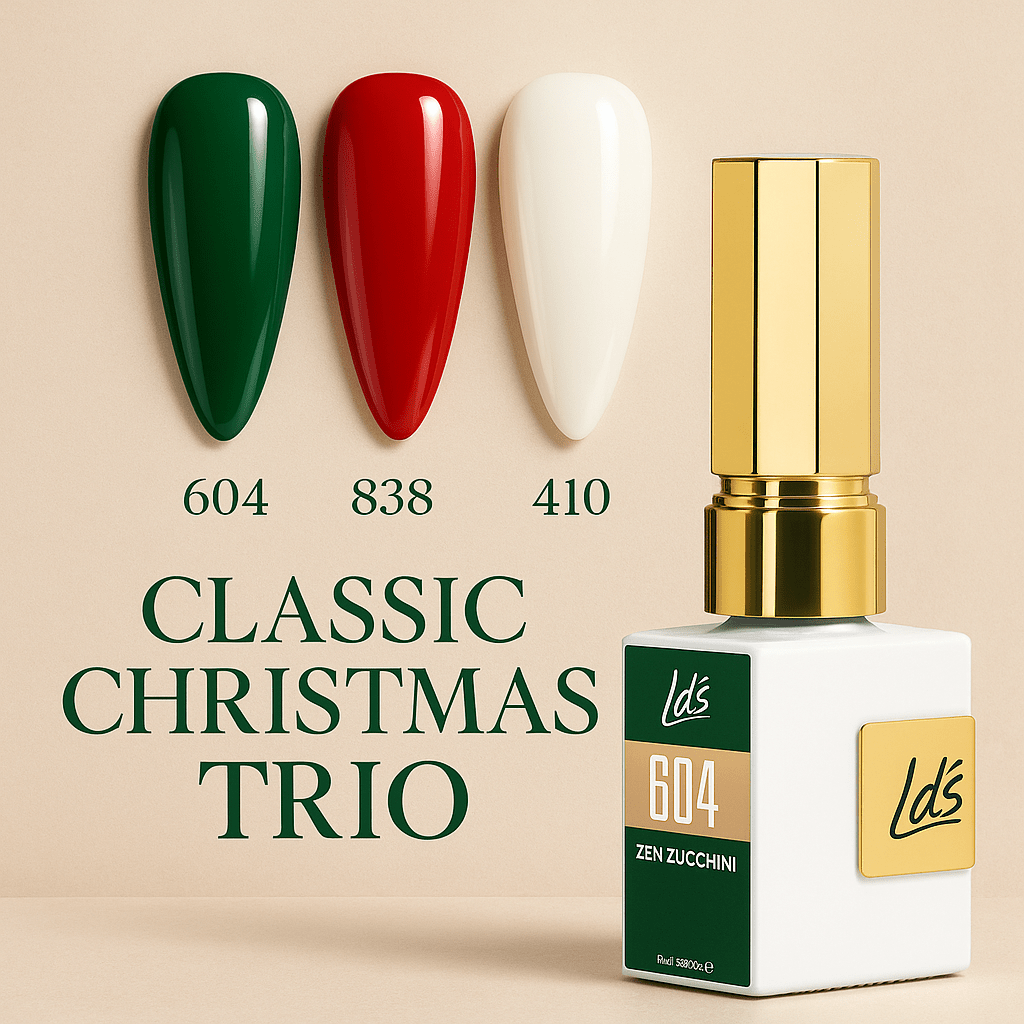 LDS Color Craze Gel Nail Polish - Set 3 Colors - Holiday Trio - DTK Nail Supply