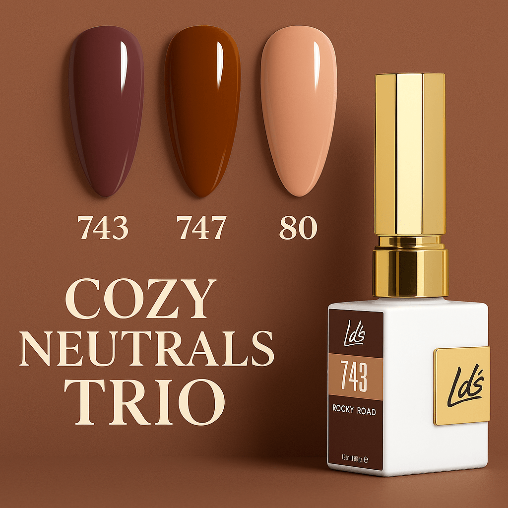 LDS Color Craze Gel Nail Polish - Set 3 Colors - Mocha Trio - DTK Nail Supply