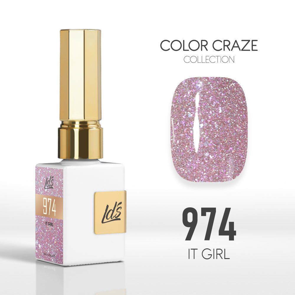 LDS Color Craze Gel Nail Polish - Set 36 Colors - Popular Glitter Collection - DTK Nail Supply